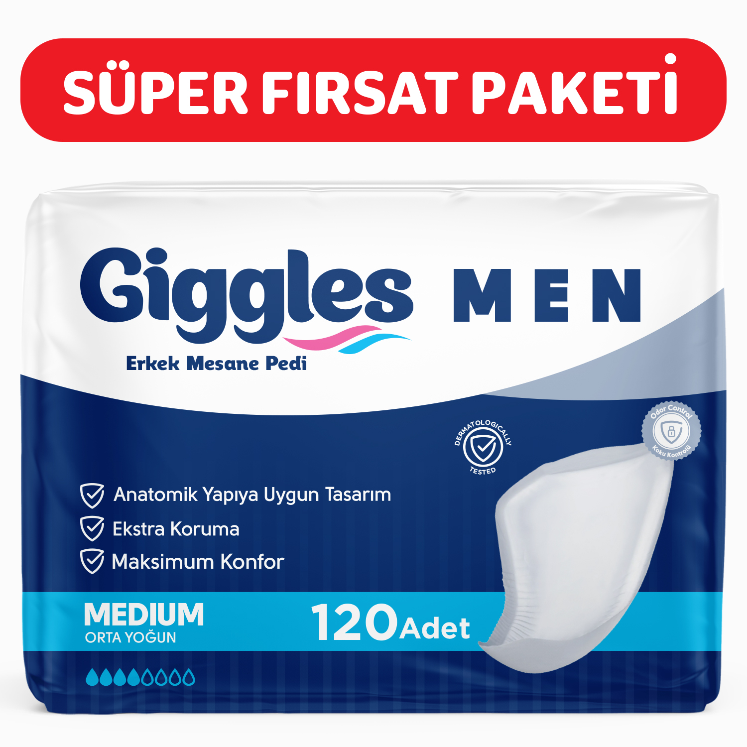 Giggles Erkek(Men) Mesane Pedi (Bladder Pad) 120 Adet